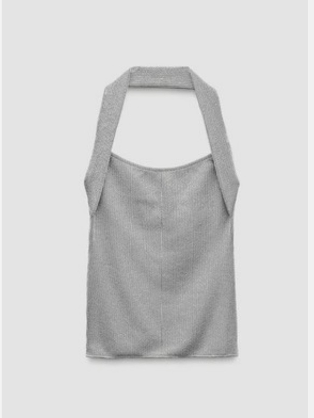 Zara Silver Halter Knit Top